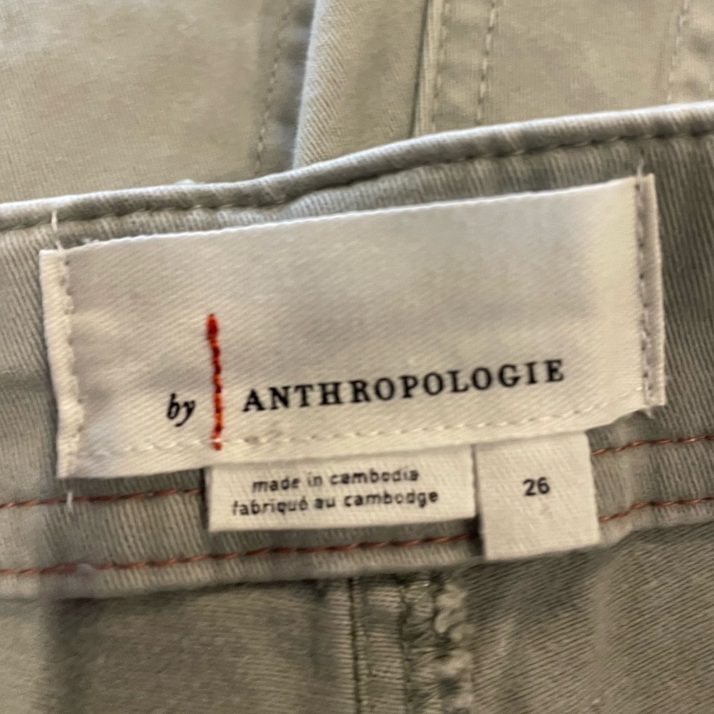 By Anthropologie Jefferson Moto Cargo Pants in a Light Green - Picture 8 of 9